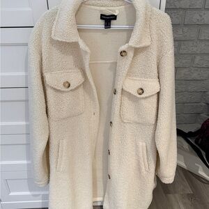 Streetwear Society Long Cream Teddy Jacket